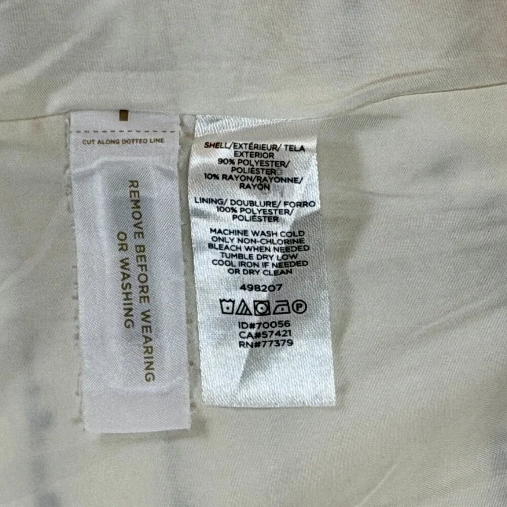 Ann Taylor White and Black Button-Accent Skirt